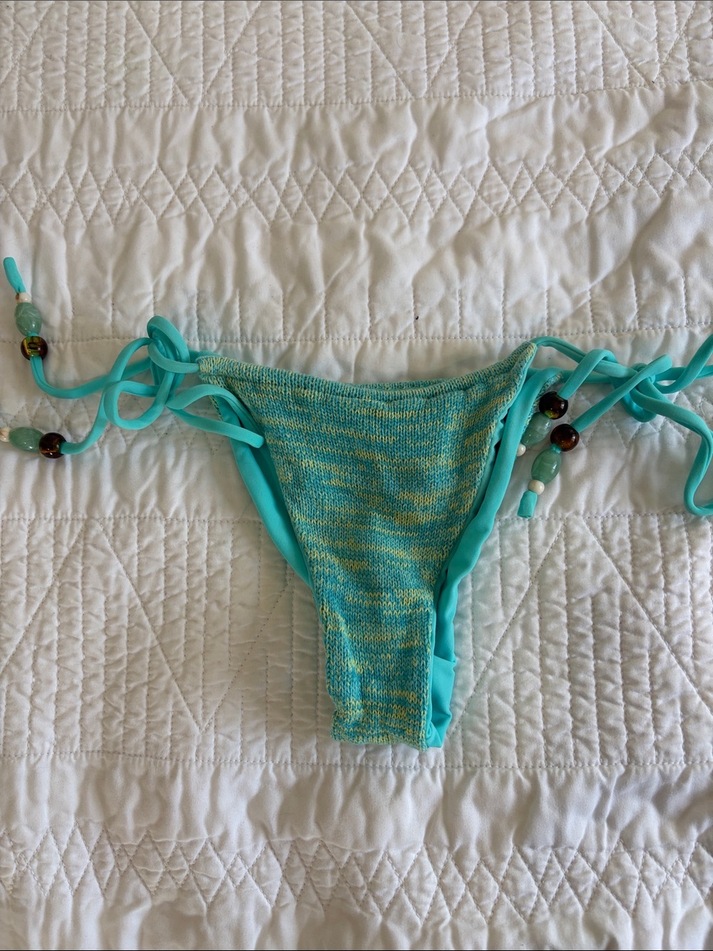 Kulani Kinis Turquoise & Aqua Tie-Side Bikini Bottom